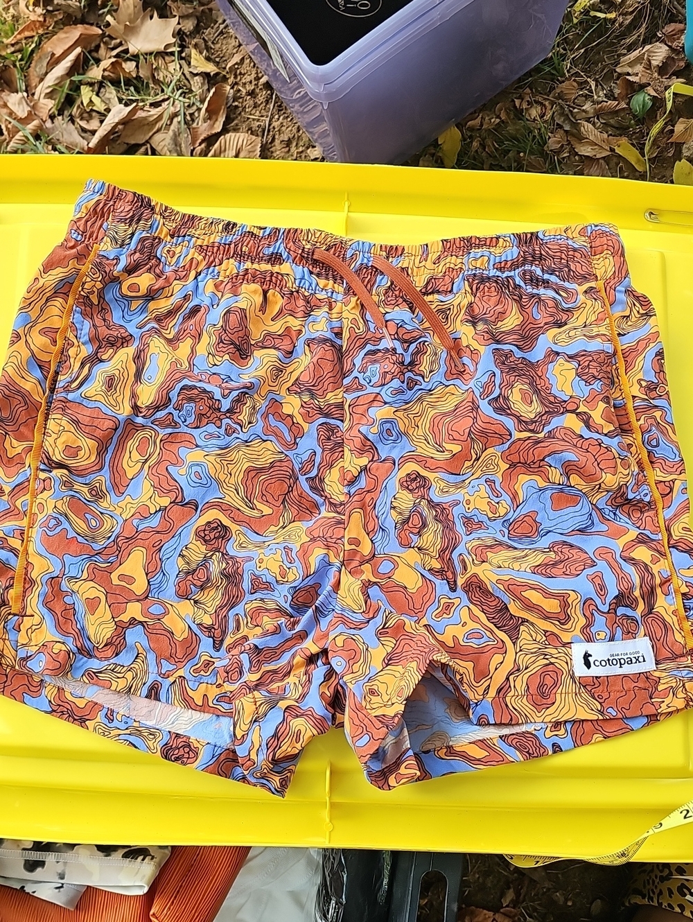Cotopaxi Men's Blue & Orange Printed Active Shorts (D)